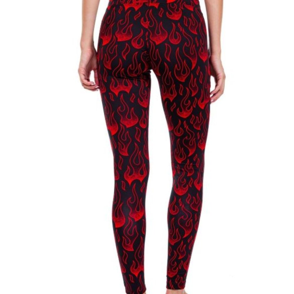 NWT Tipsy Elves Hot Sexy Devil Flame Leggings - Picture 3 of 4